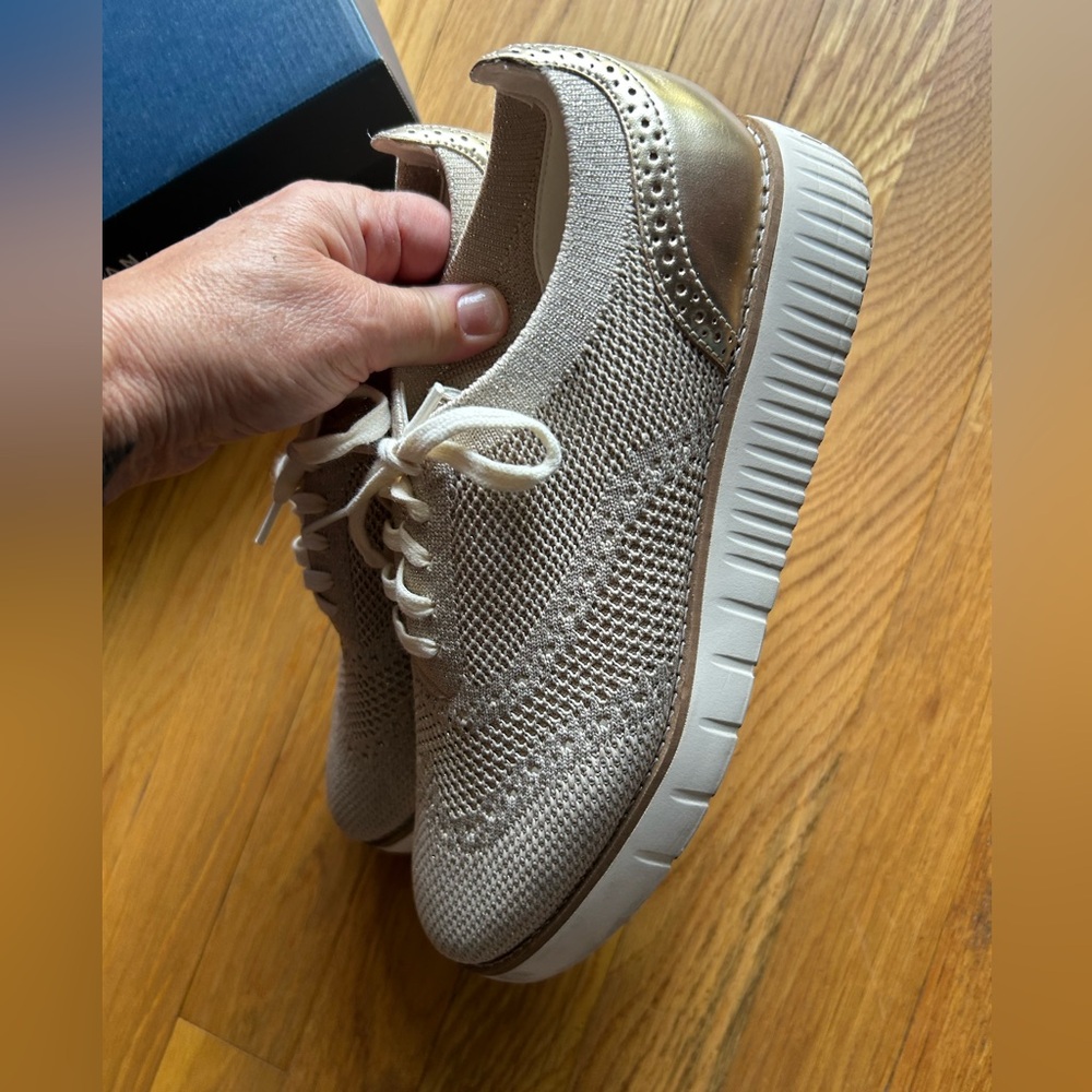Cole Haan Gold Knit Mesh Oxford Style Sneaker